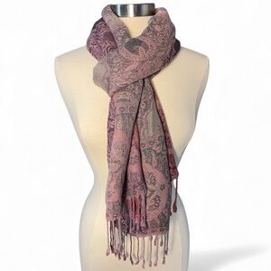Paisley Ombré Fringe Scarf Scarf Lightweight Boho Shawl